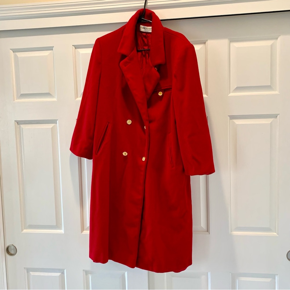 Vintage 80s Forcaster of Boston 100% wool Double-Breasted Women's Coat, size 12